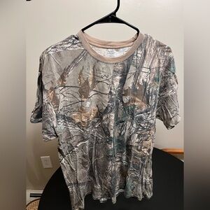 Hanes Short Sleeve Realtree-Style Camo T-Shirt 100% Cotton